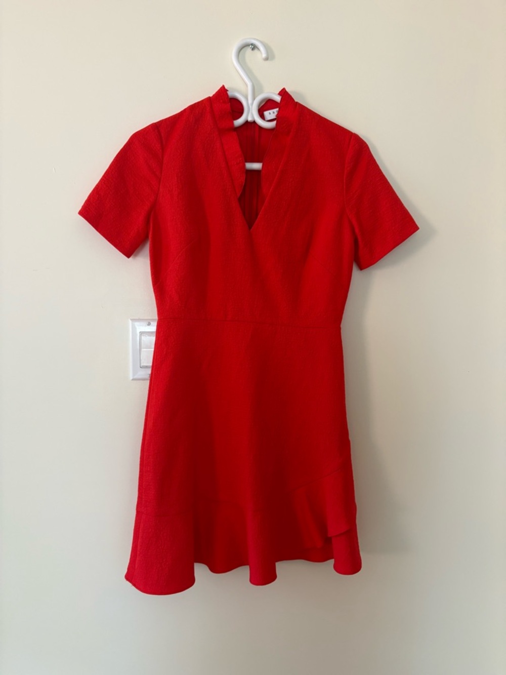 Bold Red V-Neck Mini Dress